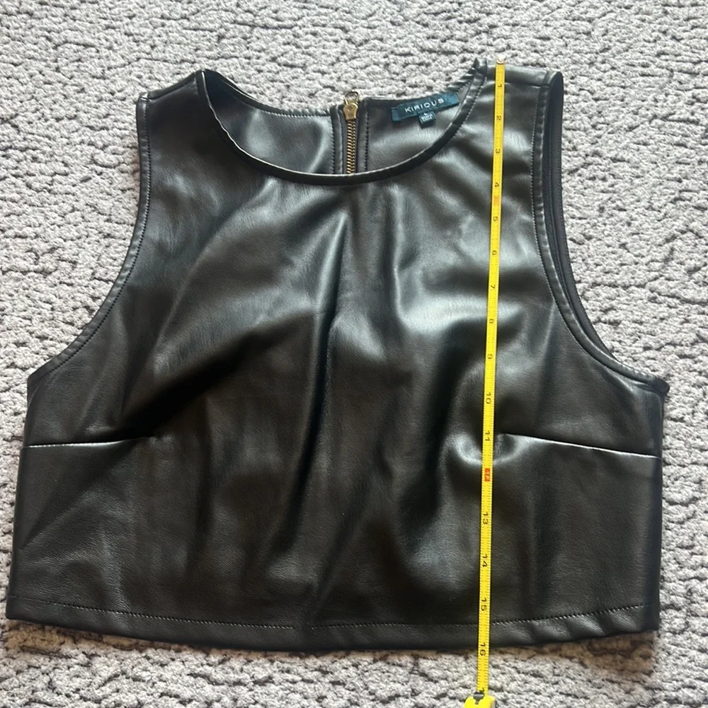 KIRIOUS Black Leather Top - Picture 7 of 10